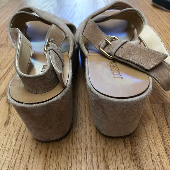 J. Crew Tan Suede Platform Sandals 8 - Picture 6 of 6